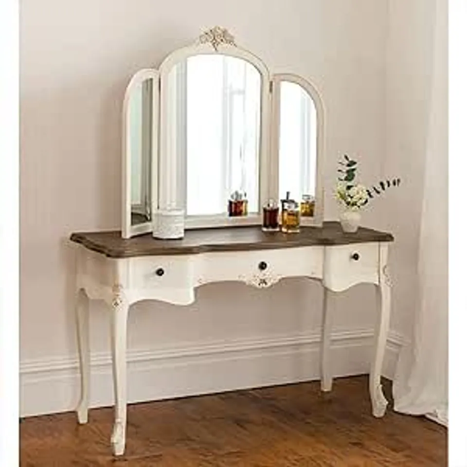 BOXED HOMESDIRECT365 ANNAELE ANTIQUE FRENCH STYLE DRESSING TABLE