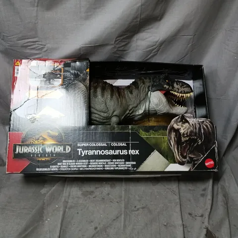JURASSIC WORLD TYRANNOSAURUS REX - SUPER COLOSSAL FIGURE, BOXED (MATTEL)