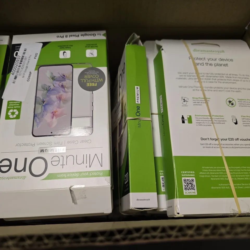 BOX OF APPROXIMATELY 15 MINUTE ONE CLEAR CASE & FILM SCREEN PROTECTOR GOOGLE PIXEL 8 PRO