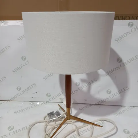 JOHN LEWIS SPINDLE WOODEN TABLE LAMP IN WALNUT/BRASS