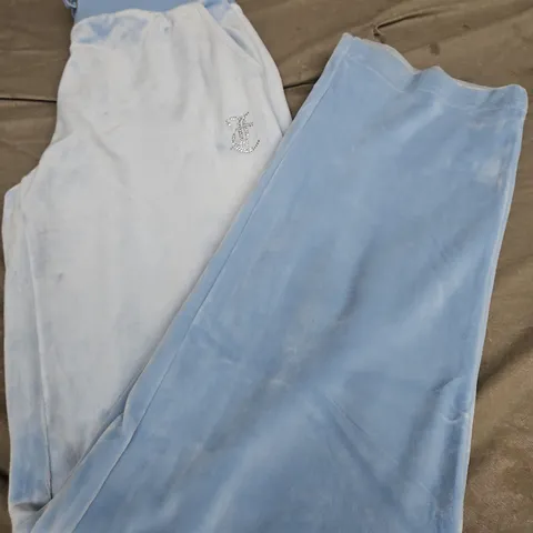JUICY COUTURE VELVET TROUSERS, BLUE - UK SIZE S