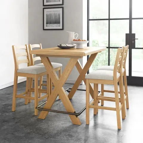 BOXED NORMANDY 2-4 SEATER BAR TABLE, OAK (1 BOX)