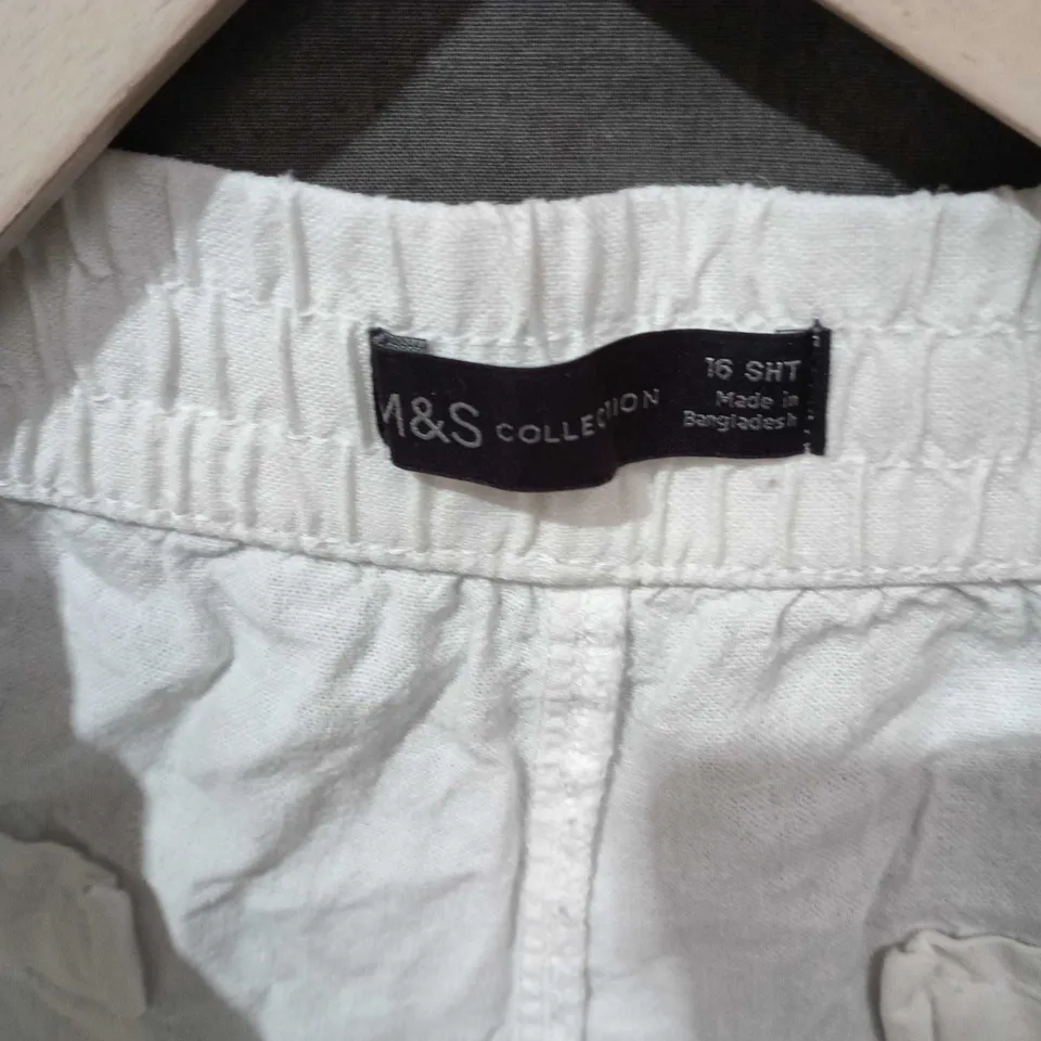 M&S COLLECTION WOMEN'S WHITE TROUSERS, UK 16 SHORT
