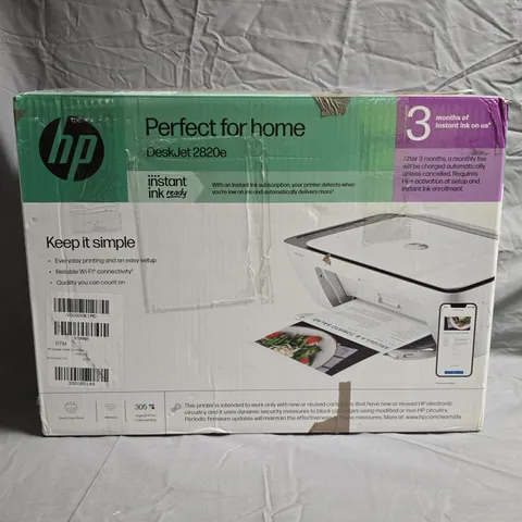 HP DESKJET 2820 PRINTER – WHITE, BOXED