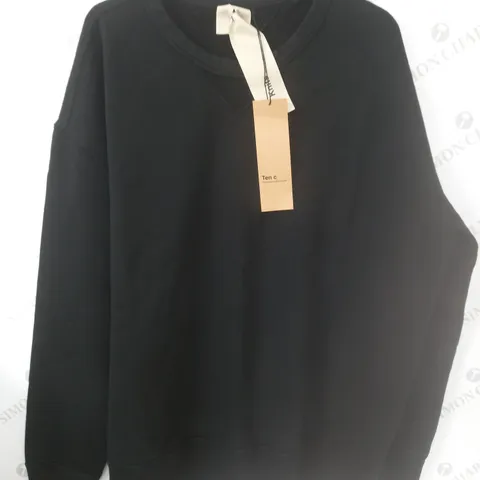 TEN C BLACK CREW JUMPER - L