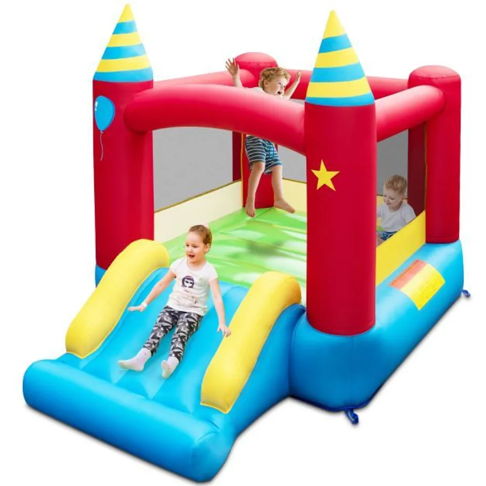 INFLATABLE BOUNCE CASTLE WITH STAKES WITHOUT BLOWER