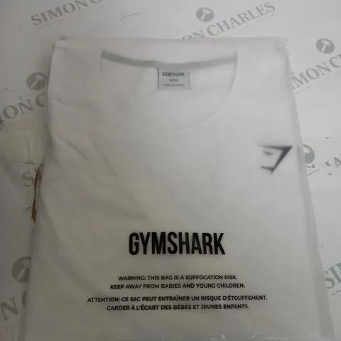 WHITE GYMSHARK T-SHIRT SIZE XXXL 