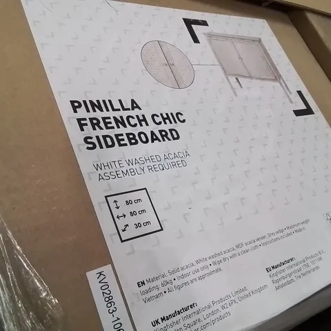 PALLET CONTAINING A LARGE QUANTITY OF BRAND NEW PINILLA FRENCH CHIC SIDEBOARDS 