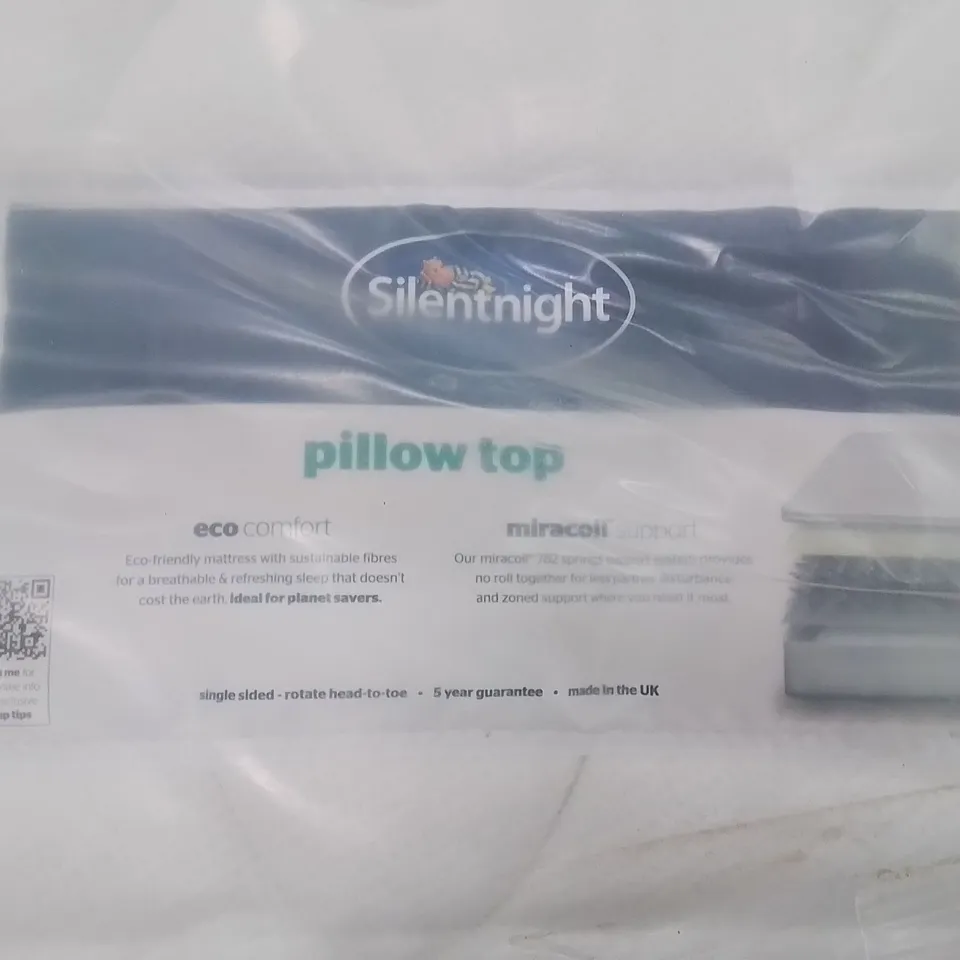 QUALITY BAGGED SILENTNIGHT MIRACOIL PILLOWTOP 5' KINGSIZE MATTRESS  RRP £499