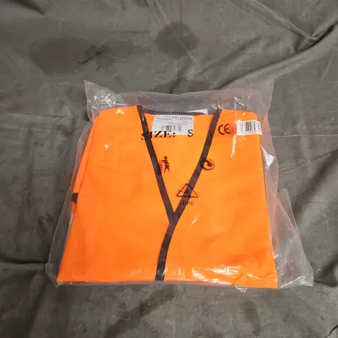 BOX OF APPROX 50 SUPER TOUCH HI VIS VESTS IN ORANGE SIZE S
