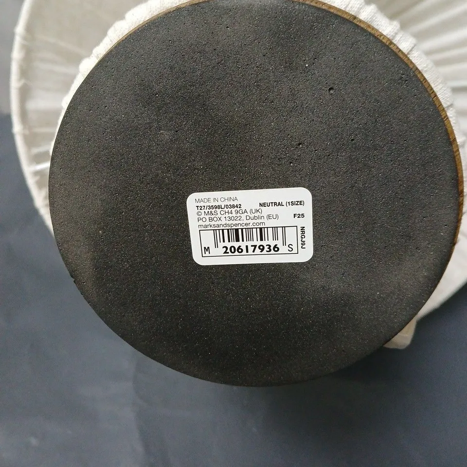 MARKS AND SPENCER TABLE LAMP WITH PLEATED LINEN SHADE UNBOXED