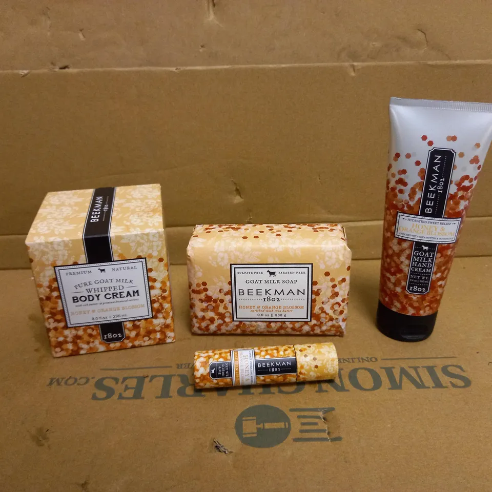 BEEKMAN 1802 4 PIECE HONEY & ORANGE BLOSSOM GOAT MILK COLLECTION