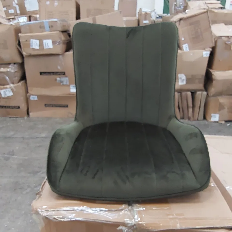 BOXED GREEN VELVET DINING CHAIRS (1 BOX)