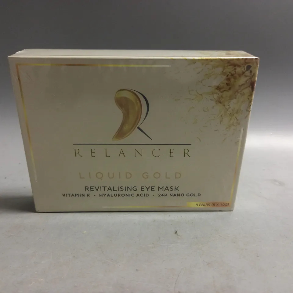 BOXED AND SEALED RELANCER LIQUID GOLD REVITALISING EYE MASK X 8 PAIRS