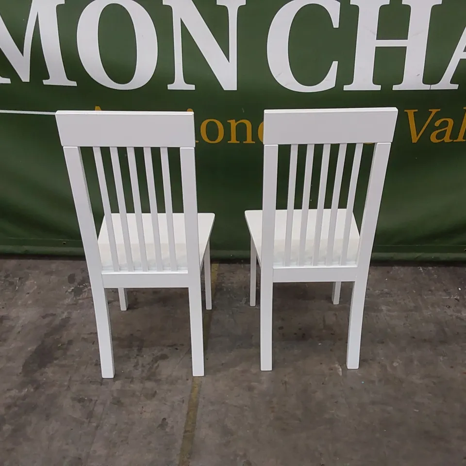 SET OF 2 OXFORD WHITE DINING CHAIRS
