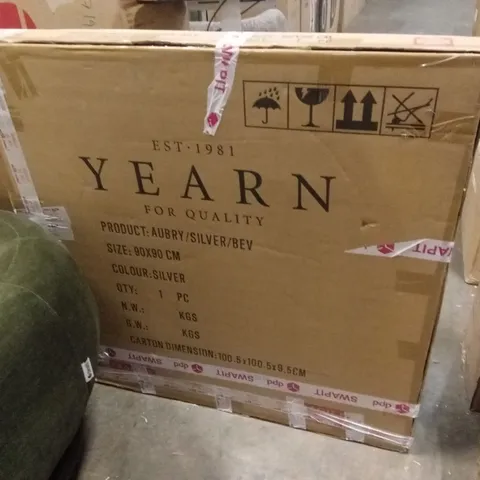 BOXED YEARN AUBRY SILVER FRAME BEVELLED MIRROR - 90 x 90cm