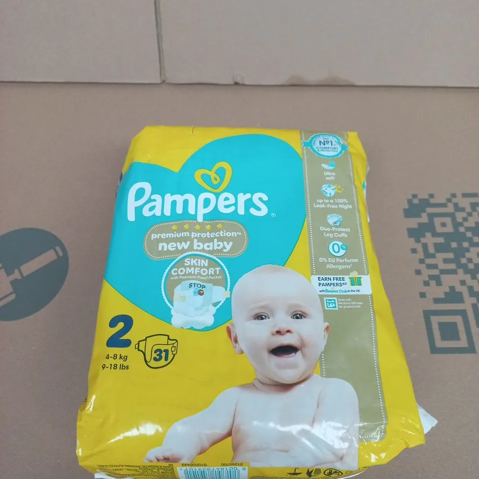 PAMPERS PREMIUM PROTECTION NEW BABY NAPPIES – SIZE 2, 4–8 KG, 31 NAPPIES