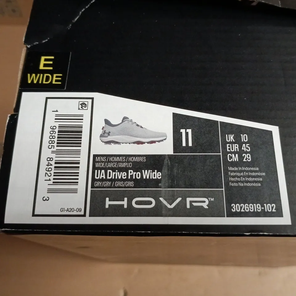 UNDER ARMOUR UA DRIVE PRO WIDE GOLF SHOES – GREY, UK 10 (US 11, EU 45) – MEN'S