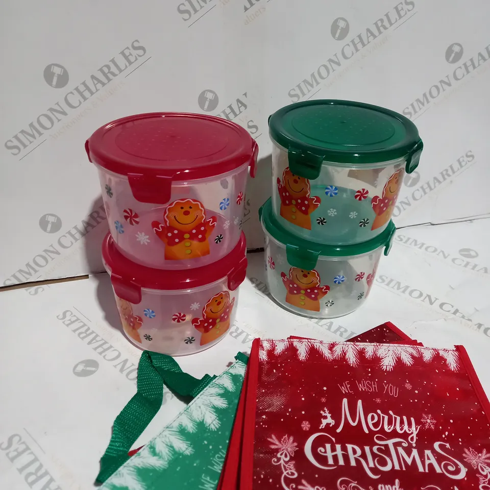 LOCK & LOCK SET OF GINGERBREAD FOOD CONTAINERS