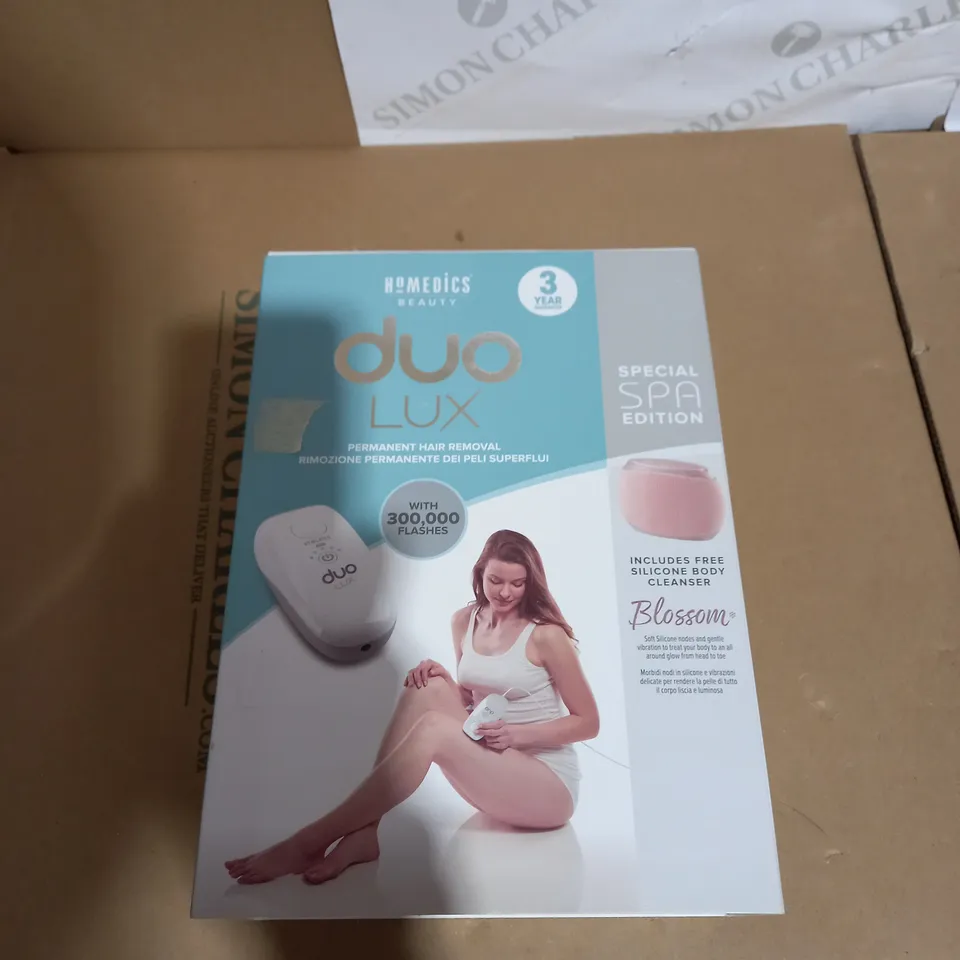 BOXED HOMEDICS DUO LUX PERMANENT HAIR REMOVAL SPECIAL SPA EDITION