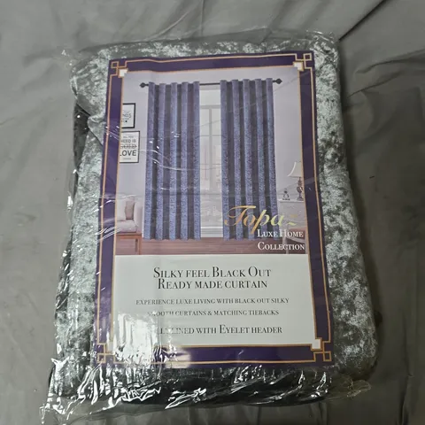 TOPA LUXE HOME COLLECTION SILKY FEEL BLACK OUT READY MADE CURTAINS