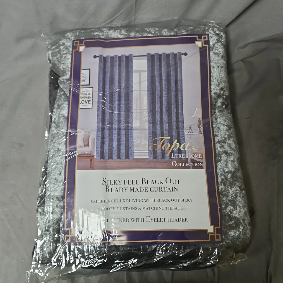TOPA LUXE HOME COLLECTION SILKY FEEL BLACK OUT READY MADE CURTAINS