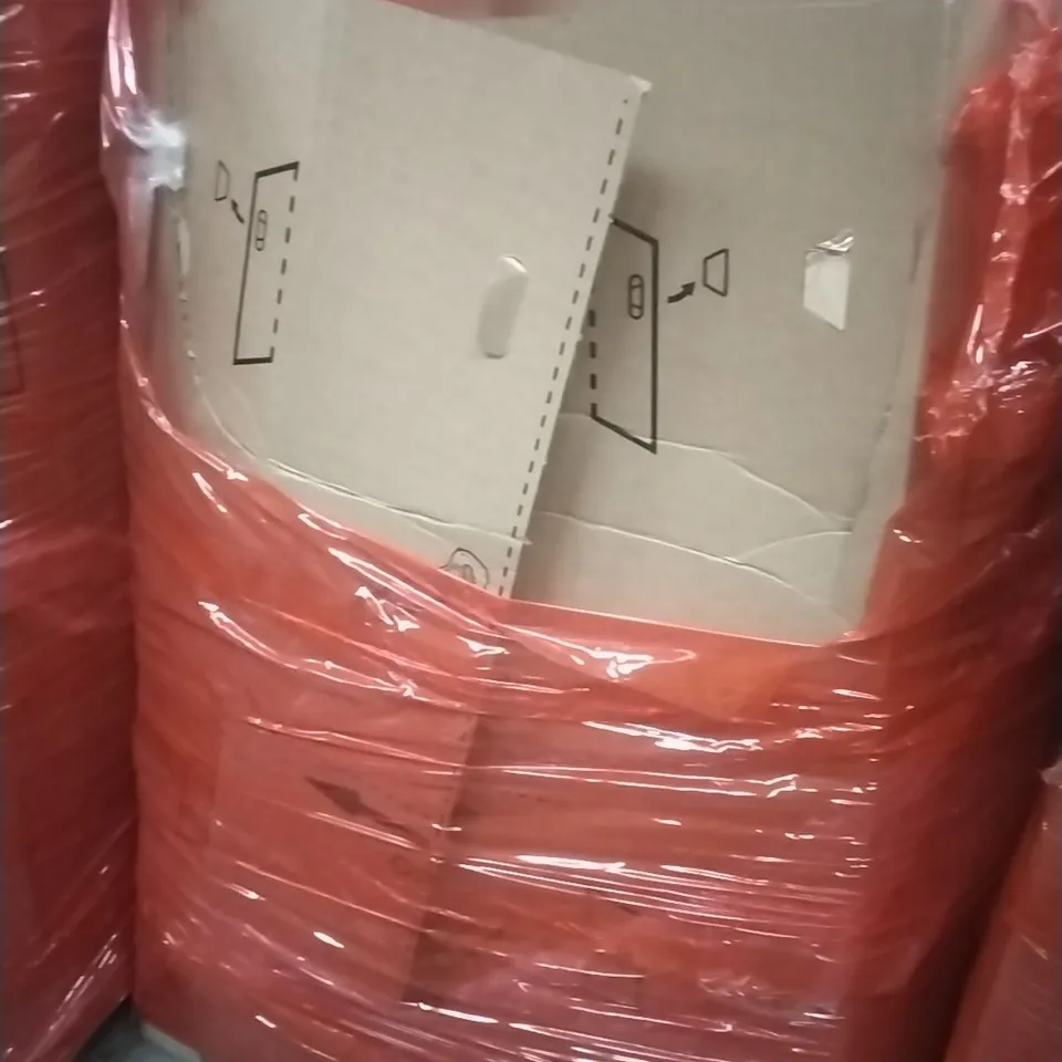 PALLET OF ASSORTED HOUSEHOLD GOODS AND PRODUCTS TO INCLUDE; COOLING FANS,OFFICE CHAIR,BOXED FURNITURE ETC