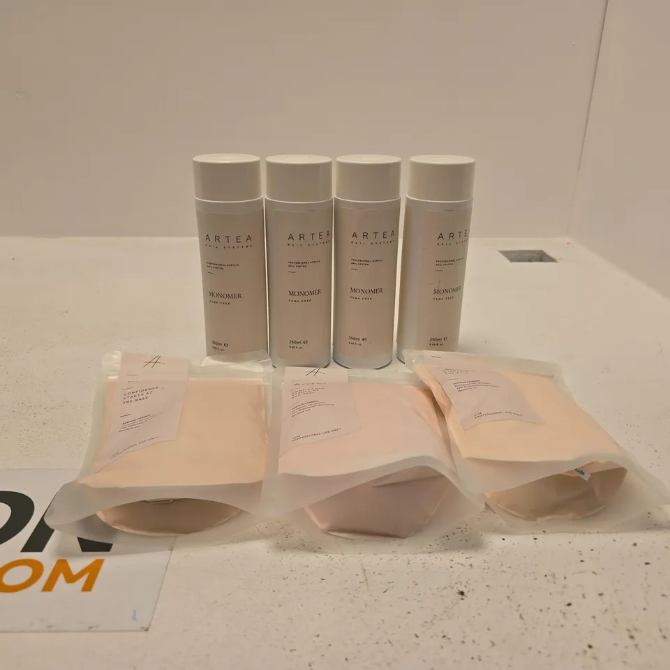 SET OF 7 ARTEA PRODUCTS TO INCLUDE ACRYLIC POWDER 250G
