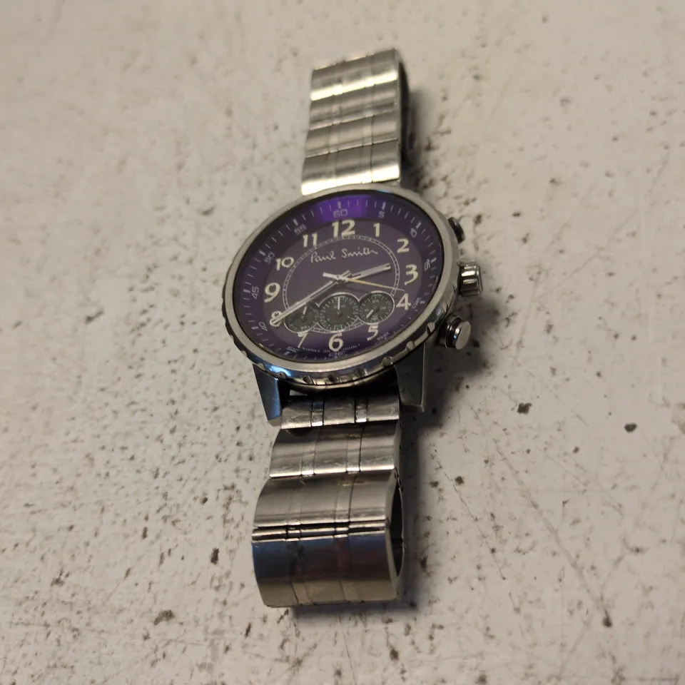 PAUL SMITH WRISTWATCH – PURPLE DIAL, STAINLESS STEEL BRACELET (CHRONOGRAPH)