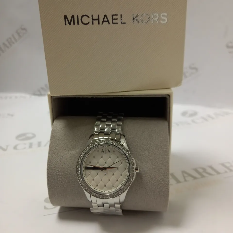 ARMANI EXCHANGE SILVER DIAL STAINLESS STEEL BRACELET LADIES WATCH RRP £239