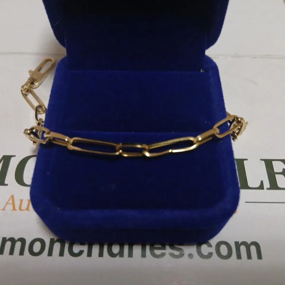 GOLD 9CT ITALIAN GOLD PAPERCLIP BRACELET 2.1G