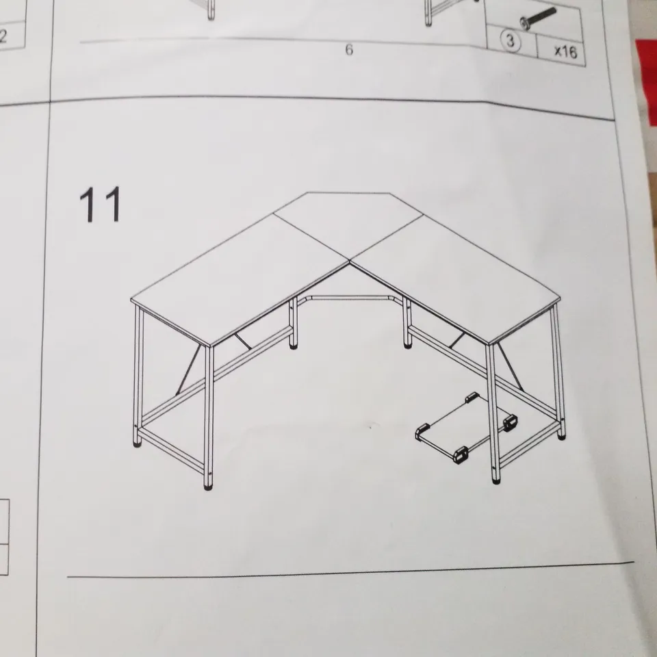 BOXED DAWOO L-SHAPED DESK-WOOD COMPUTER CORNER DESK