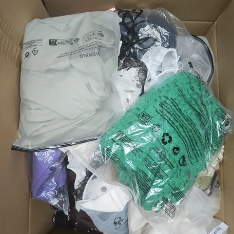 APPROXIMATELY 20 ASSORTED CLOTHING PRODUCTS IN VARIOUS STYLES & SIZES TO INCLUDE PANTS, T-SHIRTS, DRESSES ETC