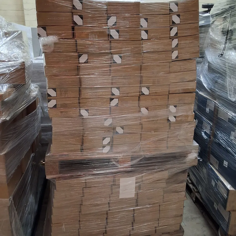 PALLET CONTAINING LARGE QUANTITY OF BIRCHBOX APRIL 2021 MONTHLY MAKEUP BOXES