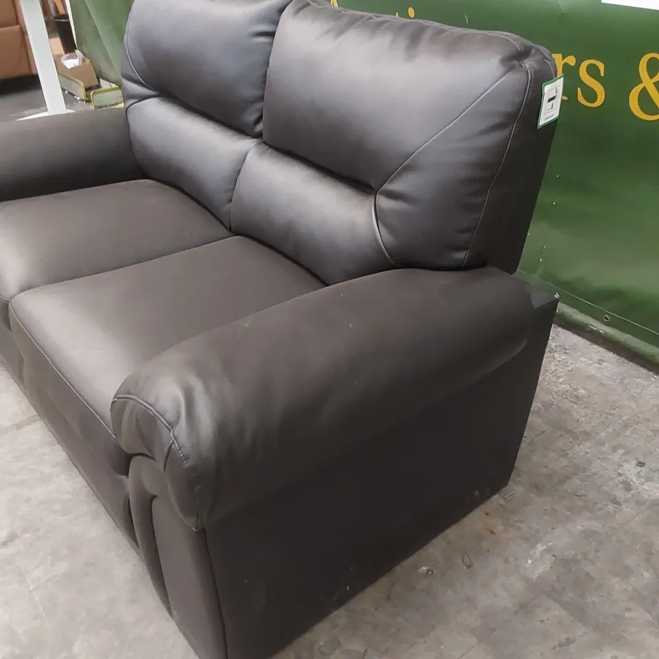 BROMLEY BROWN LEATHER 2 SEATER SOFA 