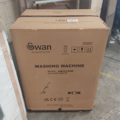BOXED SWAN SW75120W 8KG LOAD, 1400 SPIN FREESTANDING WASHING MACHINE - WHITE