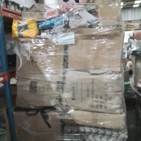 PALLET OF ASSORTED HOUSEHOLD GOODS AND PRODUCTS TO INCLUDE;GYM MATS,TOY STORY JESSIE PLUSHIE,AIR FRYER,SUITCASE