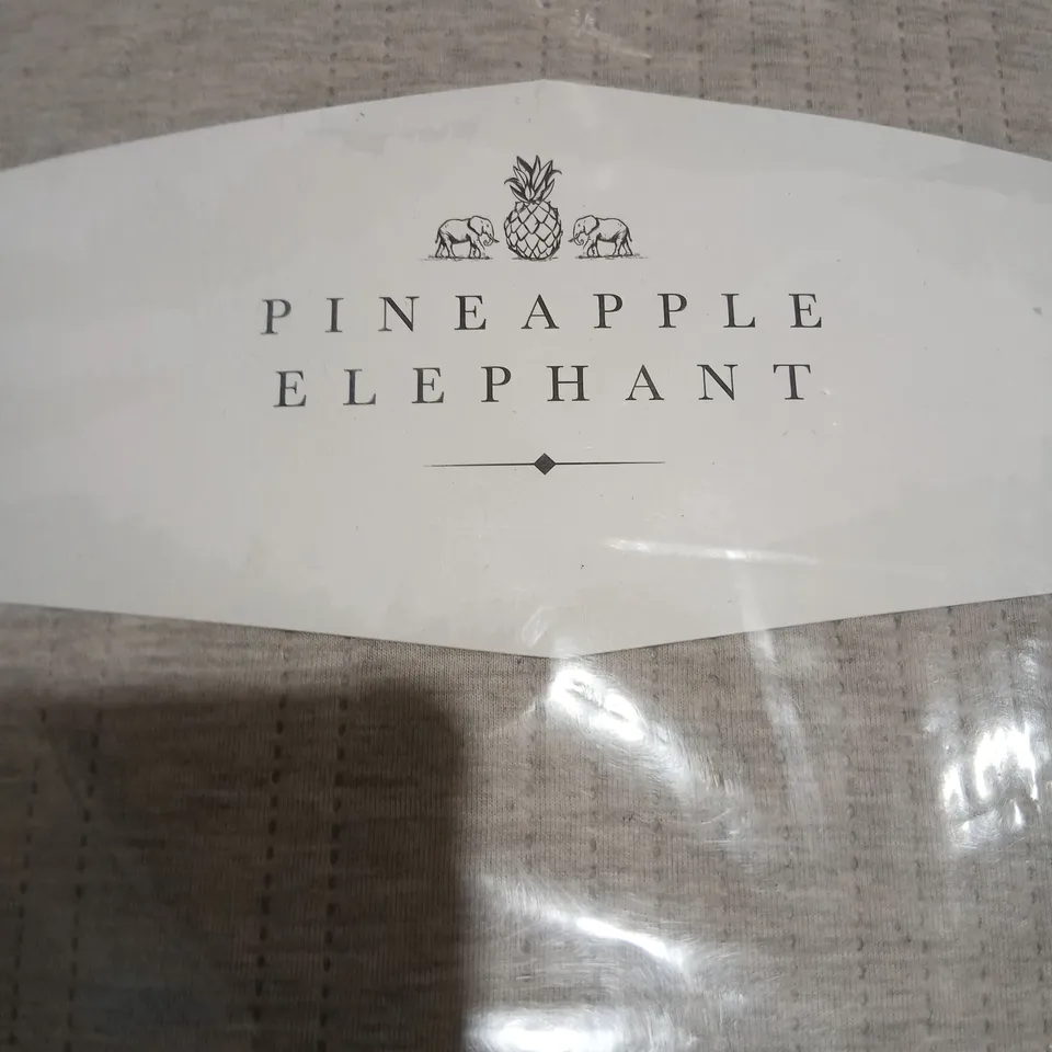 PINEAPPLE ELEPHANT TAMBA JERSEY STRIPE DUVET COVER SET IN NATURAL -SUPER KING SIZE