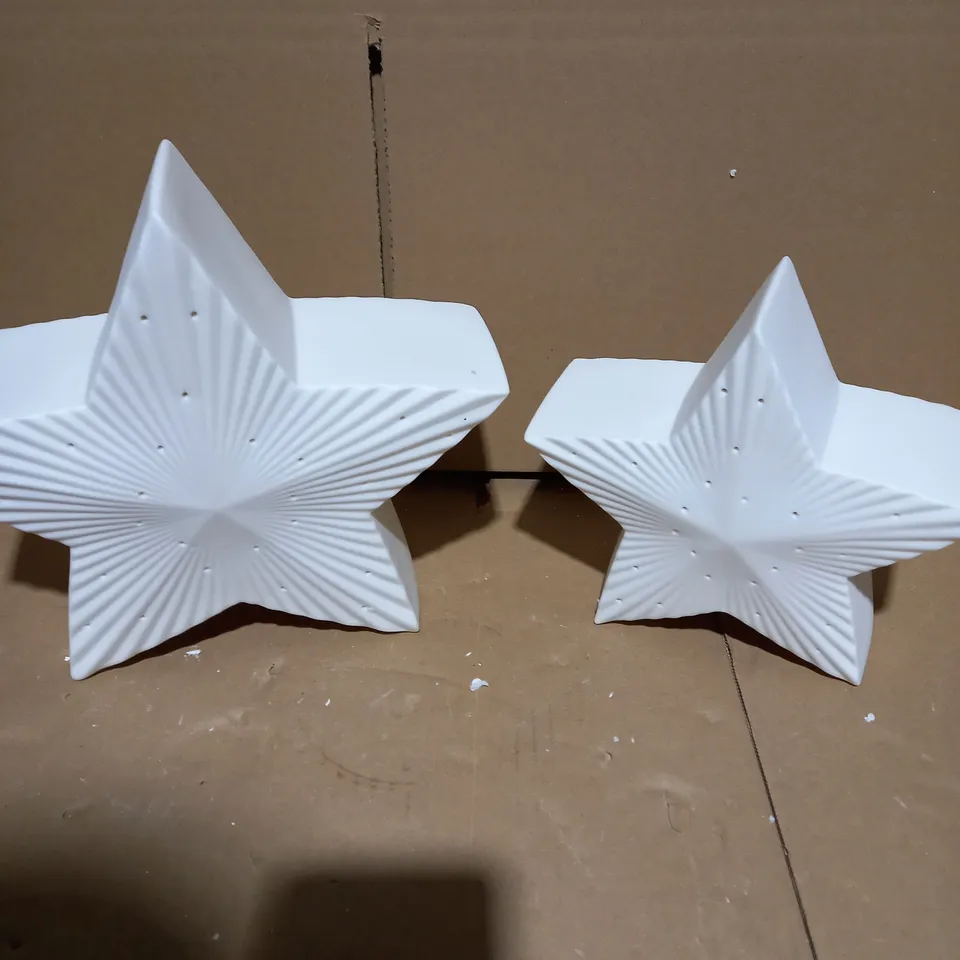 K BY KELLY HOPPEN SET OF 2 LARGE CERAMIC LIGHT UP ORNAMENTS