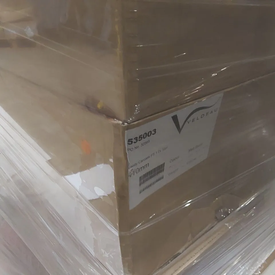 PALLET CONTAINING A LARGE QUANTITY OF ASSORTED BATHROOM FURNITURE PARTS INCLUDING: VELDEAU VANITY CARCASSES ECT