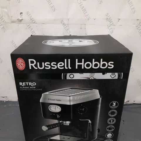 BOXED RUSSELL HOBBS RETRO ESPRESSO MACHINE