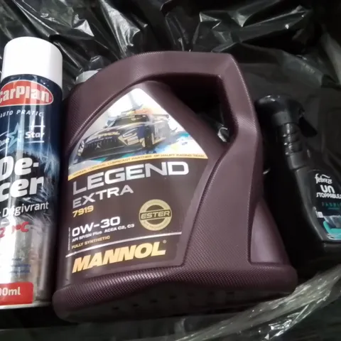 PALLET CONTAINING A LARGE QUANTITY OF ASSORTED LIQUID BASE PRODUCTS TO INCLUDE;DE-ICER,FABREEZE FABRIC FRESHNER,CAR OIL