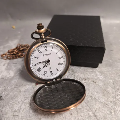 MENS EDISON POCKET WATCH WITH CHAIN