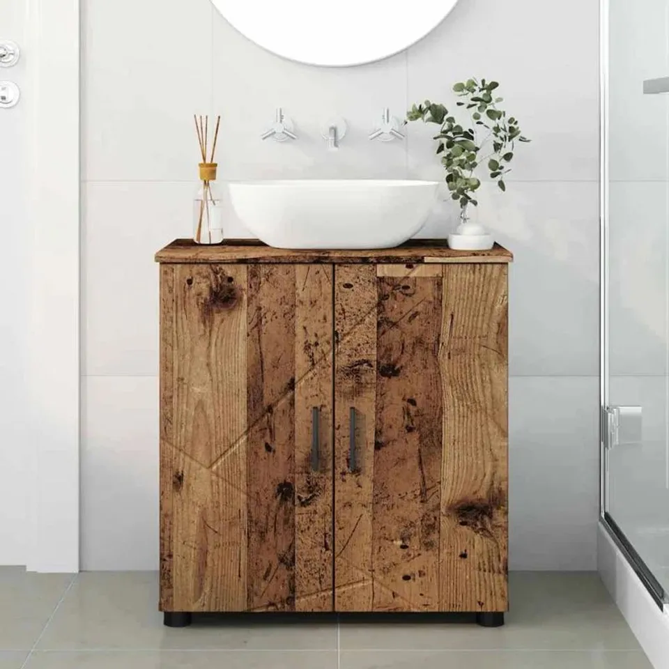 BOXED BATHROOM CABINET ARTISAN OAK 61 X 35 X 64 CM ENGINEERED WOOD