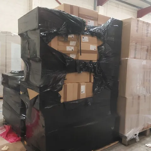 PALLET CONTAINING A LARGE ASSORTMENT OF BATHROOM FURNITURE PARTS INCLUDING: CALYPSO BASE CARCASSES, TOILET ROLL HOLDER, WALL CARCASS ECT