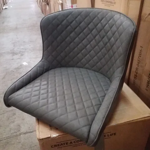 BOXED DUNDAS GREY FAUX LEATHER BAR STOOLS [65CM][SET OF 2]