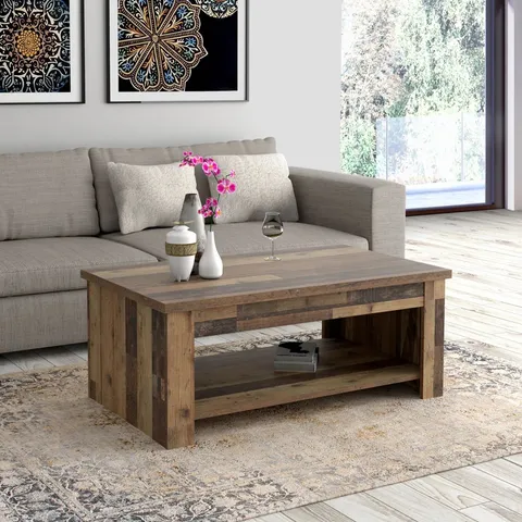 BOXED LANHAM LIFT TOP COFFEE TABLE WITH STORAGE (3 BOXES)