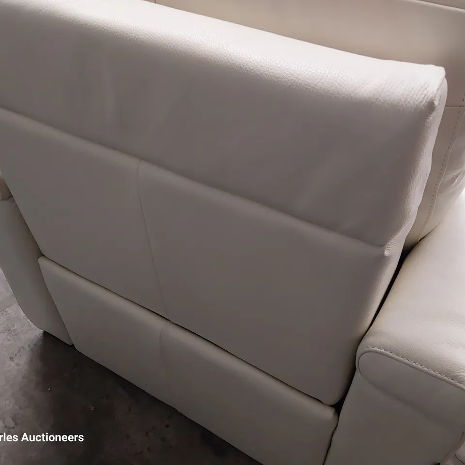QUALITY ITALIAN DESIGNER ADRIANO POWER RECLINING EASY CHAIR WHITE LEATHER 