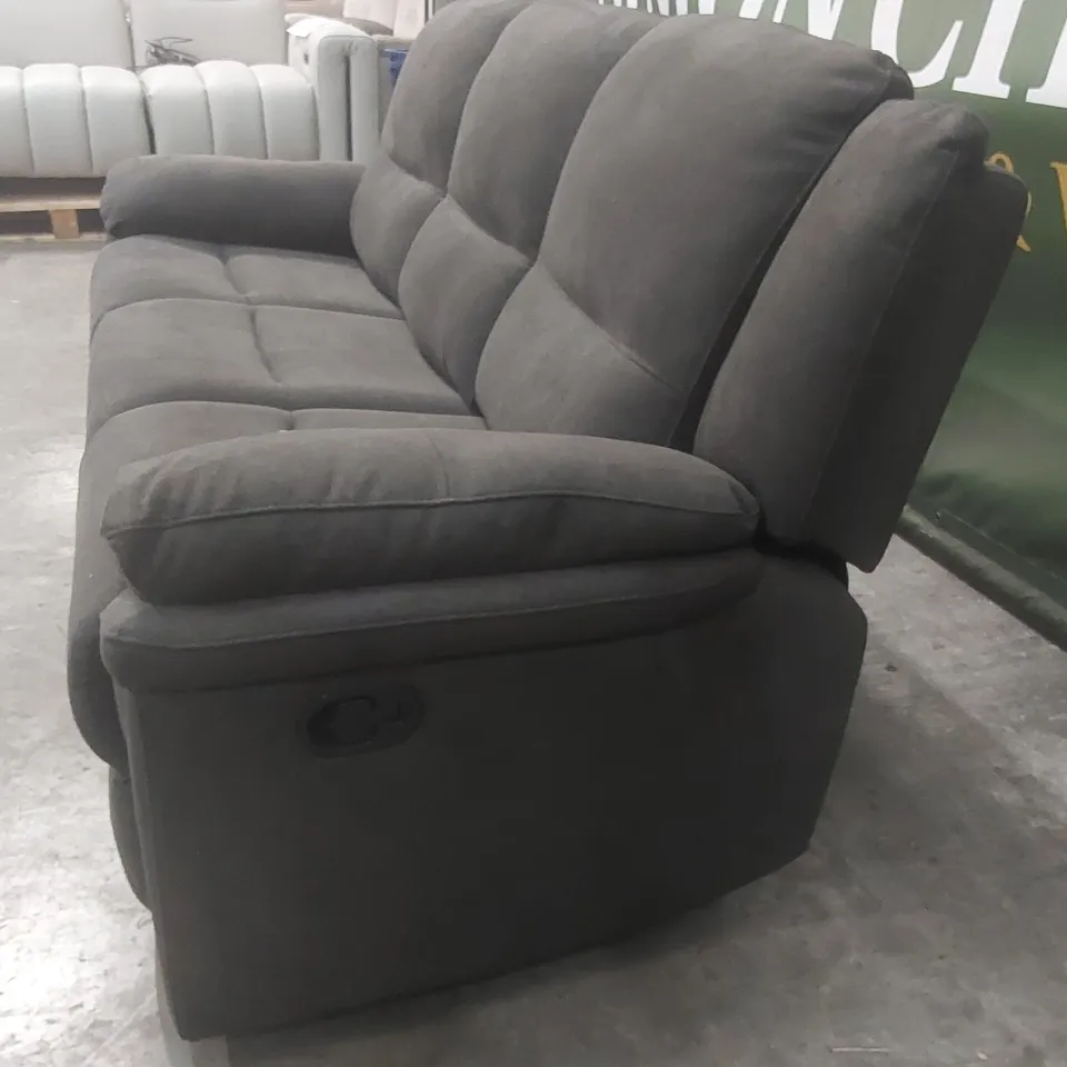 QUALITY DESIGNER ALBION CHENILLE 3 SEATER HIGH BACK MANUAL RECLINER SOFA