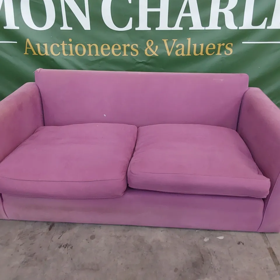 QUALITY BRITISH DESIGNER LOUNGE Co. THREE SEATER SOFA PINK PLUSH FABRIC 